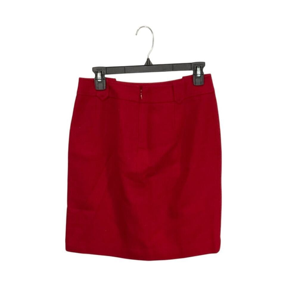 Talbots Wool Blend Knee Length Red Skirt Size 2 XS Office Siren Business - Picture 2 of 6